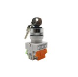 Comutator rotativ cu cheie LAY7 22mm, 2 poziții, 1NO1NC