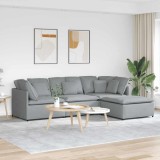 VidaXL Canapea modulară cu taburet și perne, textil, gri deschis