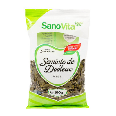 Seminte de Dovleac Sano Vita 100g, Seminte Dovleac, Seminte Dovleac Sano Vita, Seminte Dovleac Decojite, Seminte de Dovleac Decojite Sano Vita, Semint foto