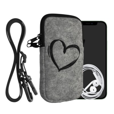 Husa Universala Kwmobile pentru telefon XL, 6,8 inch, Gri/Negru, Textil, 58702.4.04 foto