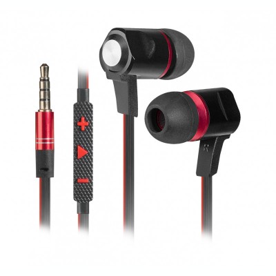Handsfree Casti In-Ear Defender Lance, Cu microfon, 3.5 mm, Negru Rosu foto