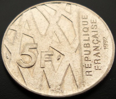 Moneda 5 FRANCI - FRANTA, anul 1992 * cod 507 foto