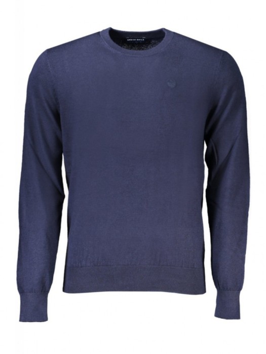 Pulover barbati, cu mini logo brodat, Regular fit, bleumarin, S