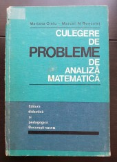Culegere de probleme de analiză matematică - Mariana Craiu, Marcel N. Roșculeț