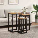 vidaXL Masa de cuibărit 3 pcs Maro Lemn solid de tec 42015919