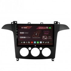 Navigatie Ford S-MAX (2006-2015) Clima Manuala, Android 13, B-Octacore 6GB RAM + 128GB ROM, 9 Inch - AD-BGB9006+AD-BGRKIT124