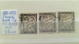 1881-1892 France Timbre taxa tip Duval YT=10,15,18 3val st.