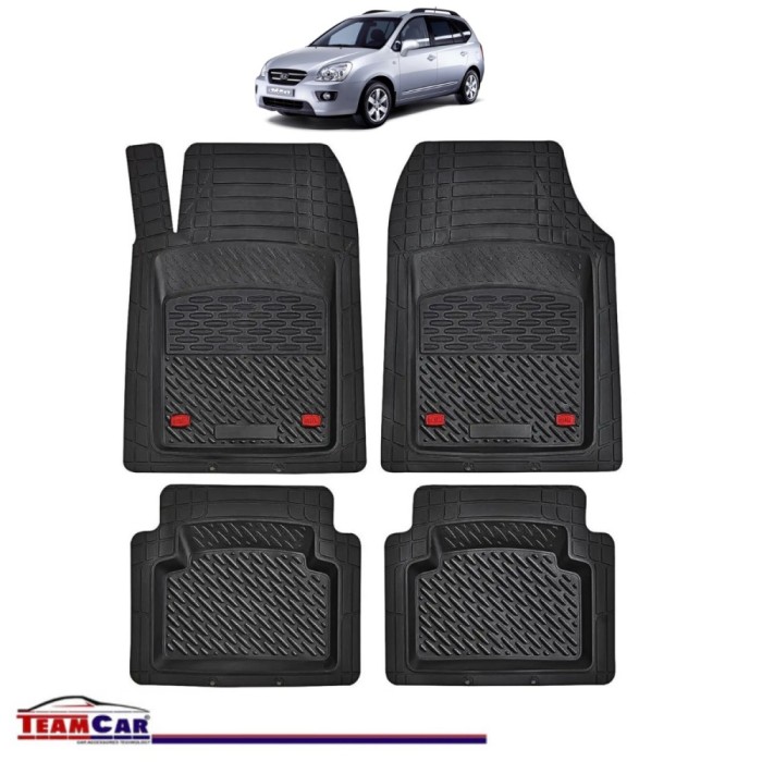 Covorase Auto TeamCar&reg; Tip Tavita Compatibile Kia Carens Generatia II (2006&ndash;2013) Negru Material Rezistent