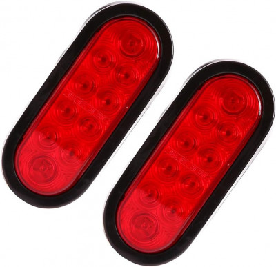 C AUTO 6 inchi LED-uri impermeabile, ovale, roșii, pentru remorcă. Semnalizator foto