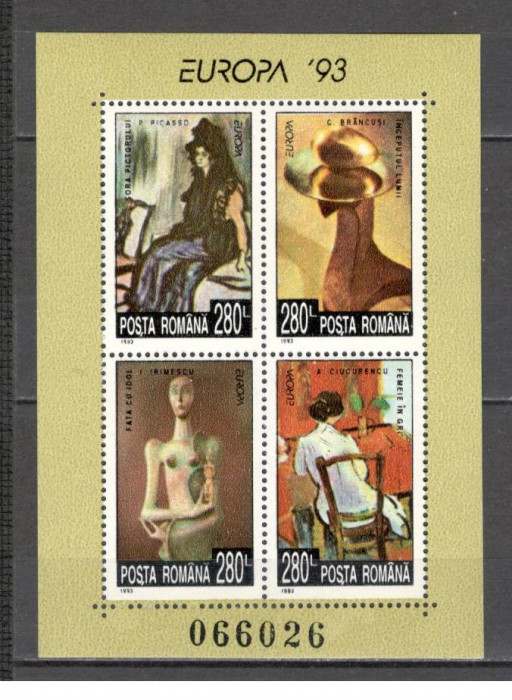 Romania.1993 EUROPA:Arta contemporana-Bl. ZR.899
