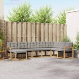 vidaXL Set de canapele de exterior cu pernă 8 pcs Alb și gri deschis 3389757