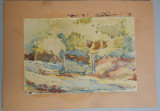 Peisaj din Pucioasa acuarela 1927, Peisaje, Impresionism