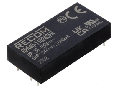 Convertor DC/DC 40W 36-160V la 24V 1666mA foto