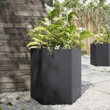 VidaXL Jardiniere de grădină, 2 buc. negru 46x40x45 cm oțel hexagonală