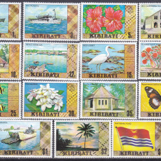 DB1 Vapoare Fauna Flora Pasari Pesti Fluturi Uzuale 1979 - 80 Kiribati 15 v. MNH