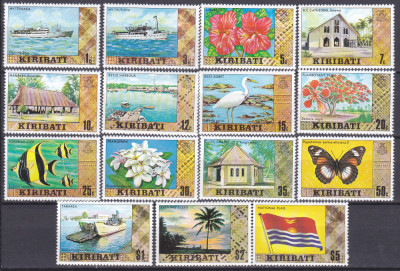 DB1 Vapoare Fauna Flora Pasari Pesti Fluturi Uzuale 1979 - 80 Kiribati 15 v. MNH foto