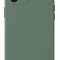 Husa iPhone 11 Pro din silicon, silk touch, interior din catifea cu decupaje pentru camere, Verde inchis