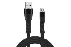 Cablu date incarcare Fish USB LA MICRO USB 1M 2.4A Negru foto