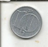 (No4) moneda- CEHOSLOVACIA- 10 HALERU 1976, Europa, Aluminiu