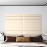 VidaXL Panouri de perete 12 buc. crem 90x15 cm catifea 1,62 m&sup2;