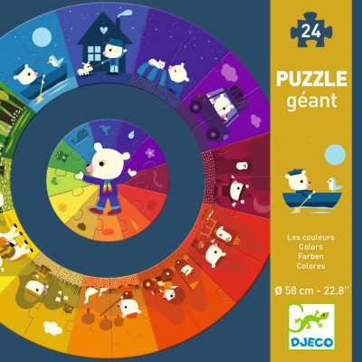 Puzzle circular Djeco, culori foto
