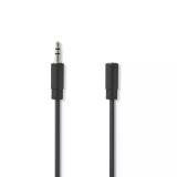 Cablu Audio Prelungitor Jack 3.5mm Tata-Mama, 2m, Negru, Stereo, Nedis