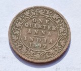 89. Moneda India Britanica 1/4 anna 1896
