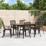 Set 6 Scaune Gradina Aluminiu Turnat Bronz vidaXL, Rezistente Intemperii, Terasa/Curte, 61x60x93 cm, Max 110kg