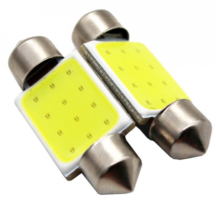 Set 2 LED-uri COB 41 mm elSales ELS-SLC pentru plafoniera , portbagaj , numar inmatriculare , lumina