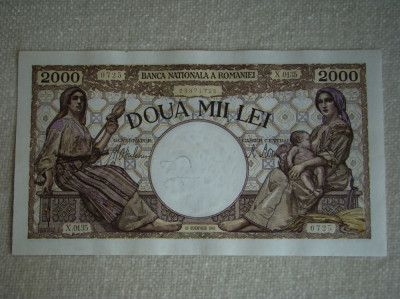 Bancnota 2000 lei 18 noiembrie 1941 ROMANIA - Stuiati Foto foto