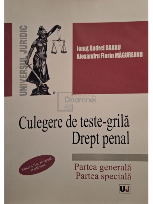 Ionut Andrei Barbu - Culegere de teste-grila - Drept penal, editia a II-a (Editia: 2022)