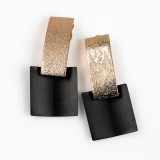 Cercei bicolori cu clips si design modern