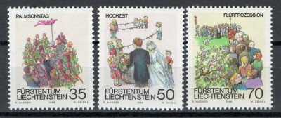 Liechtenstein 1986 899/901 MNH nestampilat - Costume de primavara foto