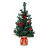 Brad decorativ de Craciun verde de masa cu conuri si pomusoare, 50 cm, General