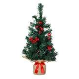 Brad decorativ de Craciun verde de masa cu conuri si pomusoare, 50 cm, General