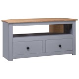 Cumpara ieftin Comodă TV de colț gri 93x49x49 cm lemn masiv pin gama Panama