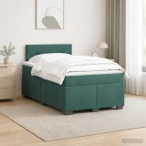 Cumpara ieftin Pat box spring cu saltea si LED Verde inchis 120 x 200 cm