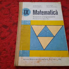 MATEMATICA Geometrie Si Trigonometrie Manual Pentru Clasa A IX -Augustin Cota,