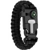 Bratara de supravietuire multifunctionala cu cutit, fluier, busola, bricheta si coarda paracord, negru , accesoriu compact pentru drumetii, camping si
