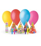 Set accesori petrecere 13 piese baloane trompete coifuri si serpentine