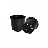 Set 6 Ghivece Rasad Casa Plastor, 19 cm, Plastic, Negre, 3.2L - Ghivece Gradina, Flori, Plante