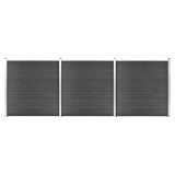 Cumpara ieftin Set de panouri de gard, negru, 526 x 186 cm, WPC