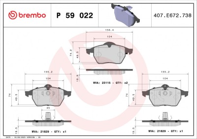 BREMBO P 59 022 PRIME LINE set placute frana,frana disc foto