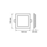 6W SPOT LED incastrabil patrat