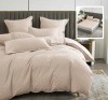 LENJERIE DE PAT NATUR UNI STRIPE 6 PIESE CU HUSĂ (BEJ)