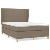 Cumpara ieftin Pat box spring cu saltea, gri taupe, 140x200 cm, textil