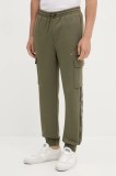 adidas pantaloni de trening culoarea verde, cu imprimeu, JM1714