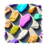Cumpara ieftin Sticker decorativ Pietre, Multicolor, 55 cm, 11233ST