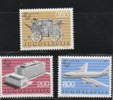 Jugoslavia (Serbia) 1974-UPU,Centenar,Serie 3 valori,dantelate,MNH,Mi.1546-1548