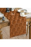 Alergător de masă din catifea moale, blană artificială, jacquard, cu model de fantomă caramel pentru Halloween, decor pentru masă &icirc;n bucătărie, decor